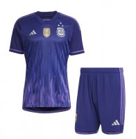 Argentina Away 2022 Junior Kit - 3-Star