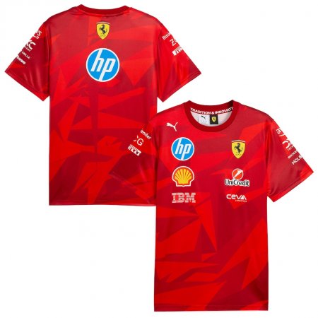 T-Shirt Équipe Scuderia Ferrari 2025 - 20 ans de rouge